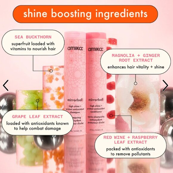 Amika Mirrorball High Shine + Protect Antioxidant Shampoo + Conditioner Duo - Picture 2 of 6
